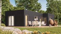 Modernus medinis L formos namas Nordic