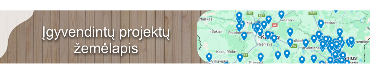 Įgyvendintų projektų žemėlapis