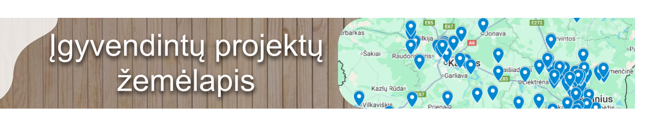 Įgyvendintų projektų žemėlapis